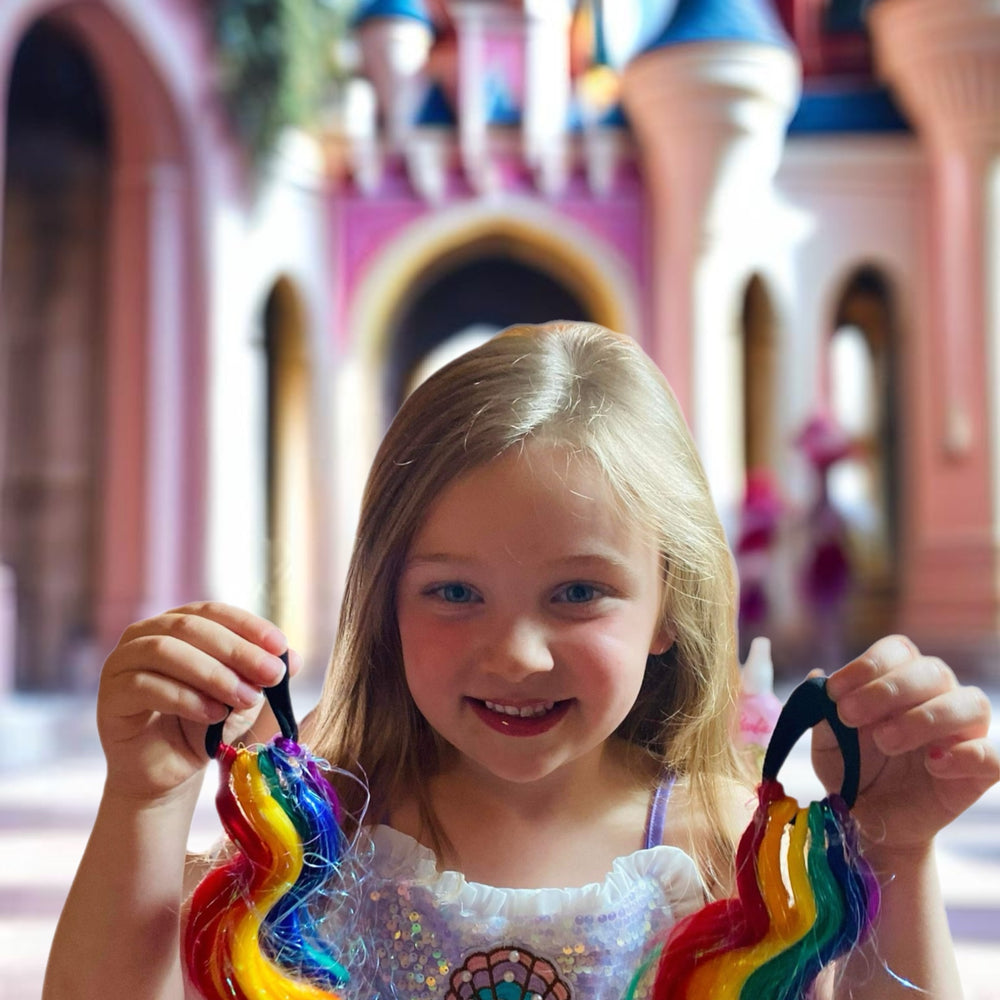 rainbow piggy tail set